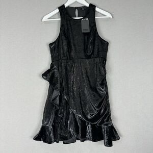 NBD Revolve Womens Dress Medium Black Serenade Metallic Velvet Holiday Christmas